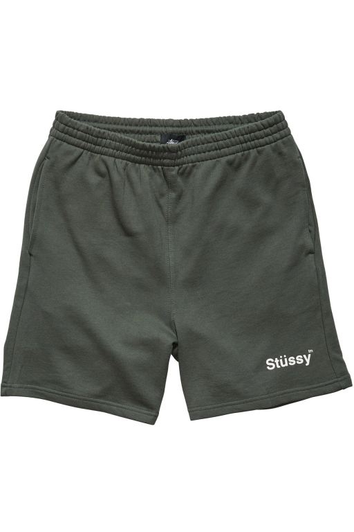 Stussy Mens Text Fleece Short Leisure Sets Green - JGOZS7028